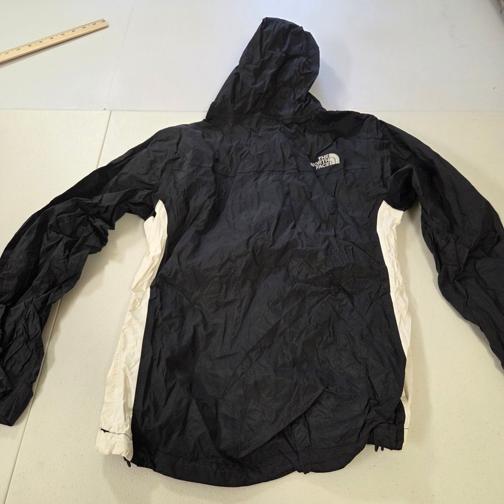 The North Face Womens XS Black Cream Hooded Mesh Lined Windbreaker Rain Jacket - Picture 5 of 5